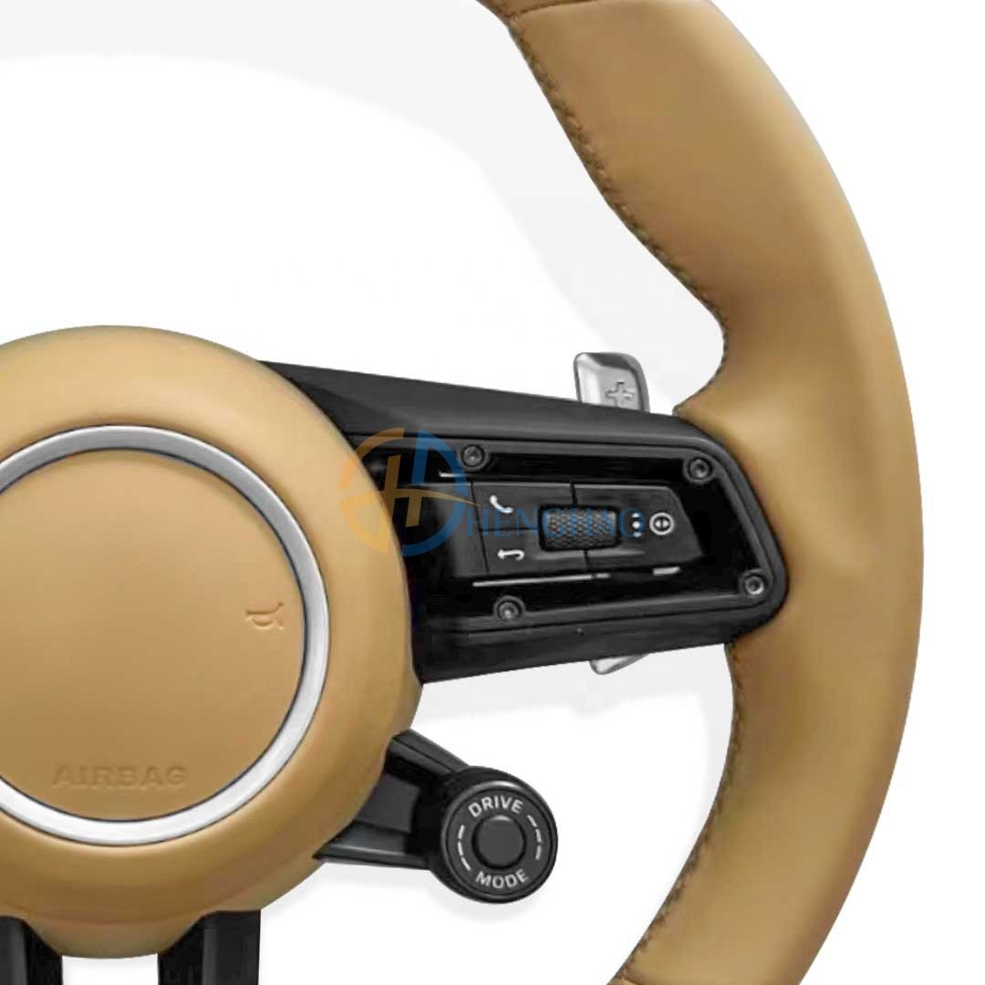 Custom Car Leather Steering Wheel For Porsche Cayenne Macan Cayman 718 911 991 992 Panamera Upgraded New Style Steering Wheel