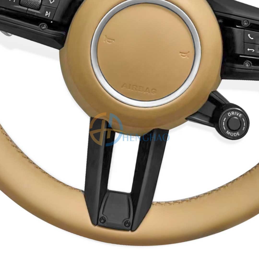 Custom Car Leather Steering Wheel For Porsche Cayenne Macan Cayman 718 911 991 992 Panamera Upgraded New Style Steering Wheel