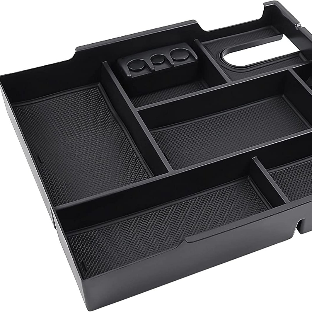 QSP026 Amazon Center Console Organizer Tray for Toyota Tundra 2014-2021 Accessories, Armrest Secondary Storage Box Full Tray
