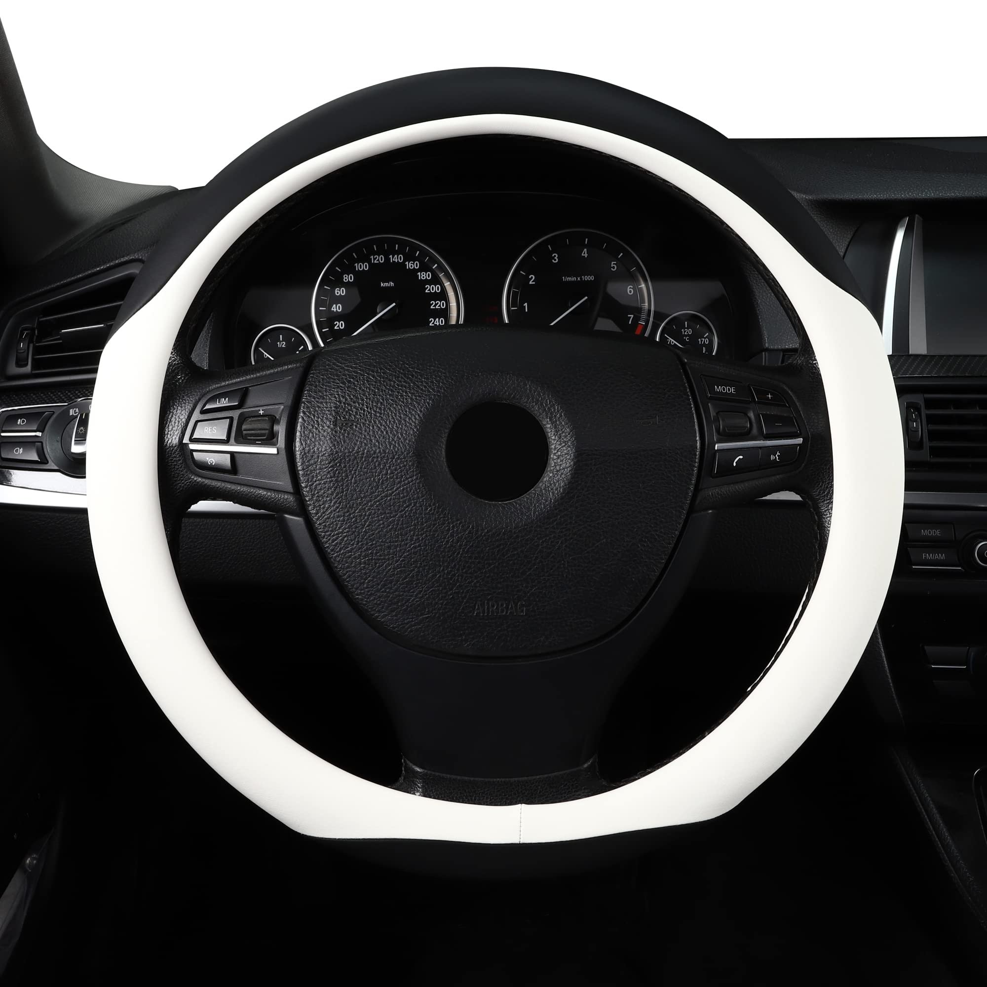 Car Steering Wheel Cover New Type Popular Genuine Leather Black Custom Customize Personalised Logo Steering Wheel Cover
