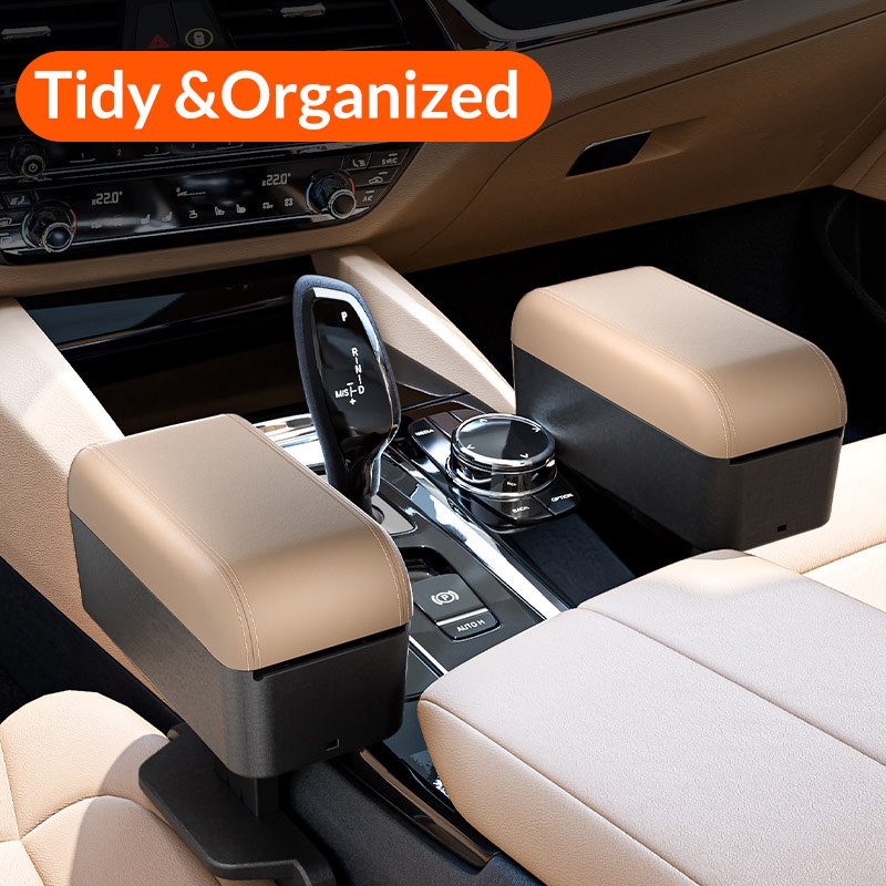 Anjuny Premium Extender Console Storage Case Arm Relaxation Car Armrest Storage Box