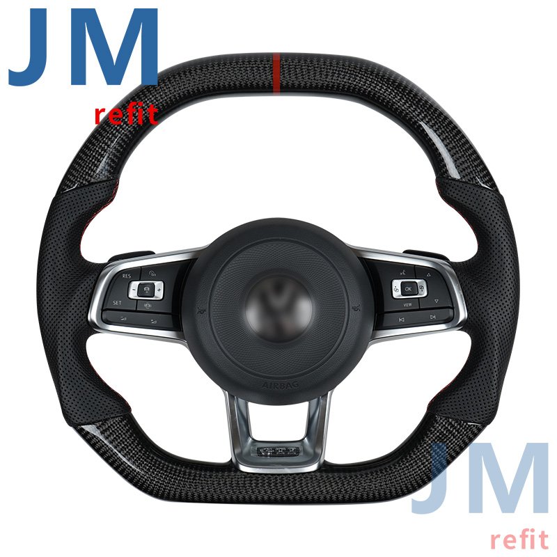 Steering Wheel For Vw Golf 7 Mk7 Gti Gts R-line Polo Scirocco Gtd Steering Wheel Control Carbon Fiber Sports Pu Auto Part
