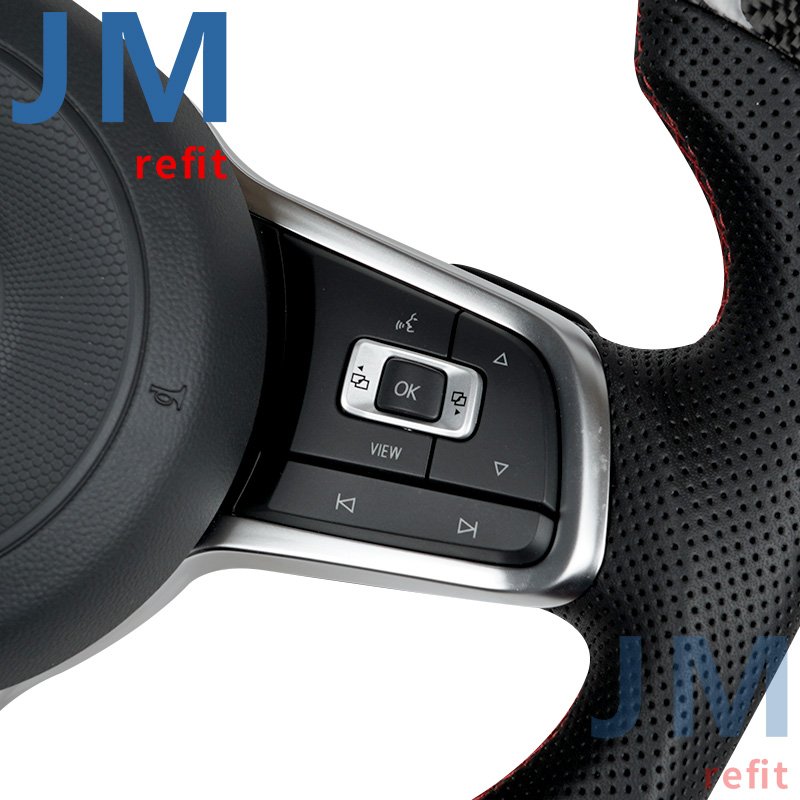 Steering Wheel For Vw Golf 7 Mk7 Gti Gts R-line Polo Scirocco Gtd Steering Wheel Control Carbon Fiber Sports Pu Auto Part