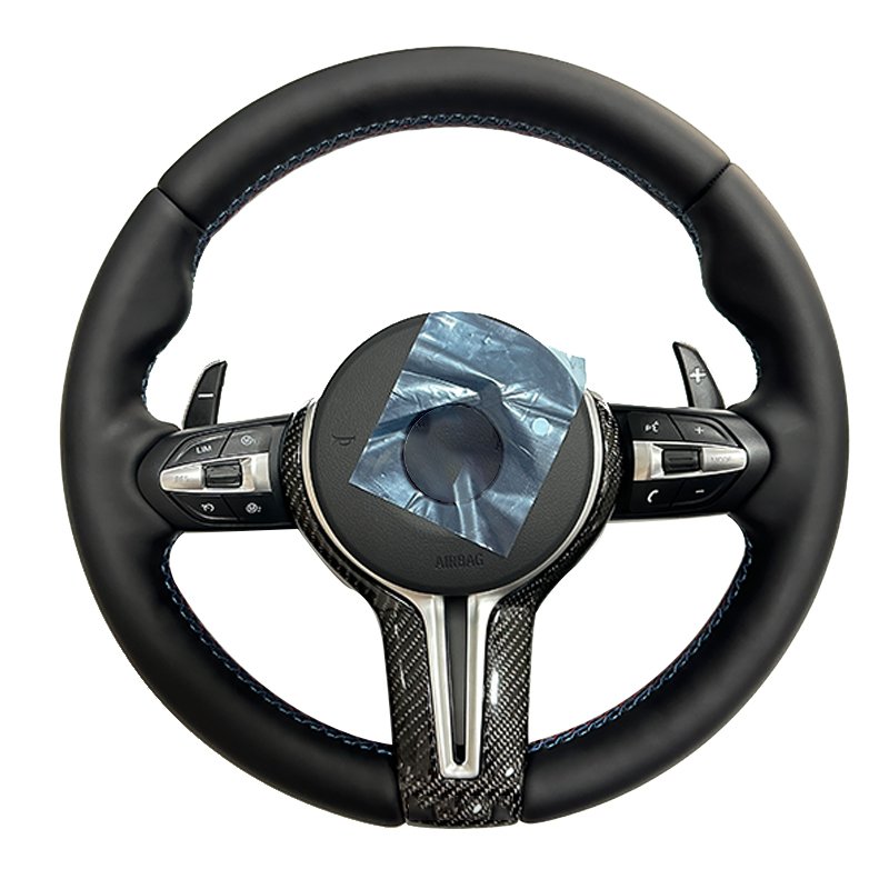 F30 F32 F10 F20 F07 F01 E46 E60 E90 M3 M4 M5 M7 Leather Steering Wheel With Carbon Fiber Cover