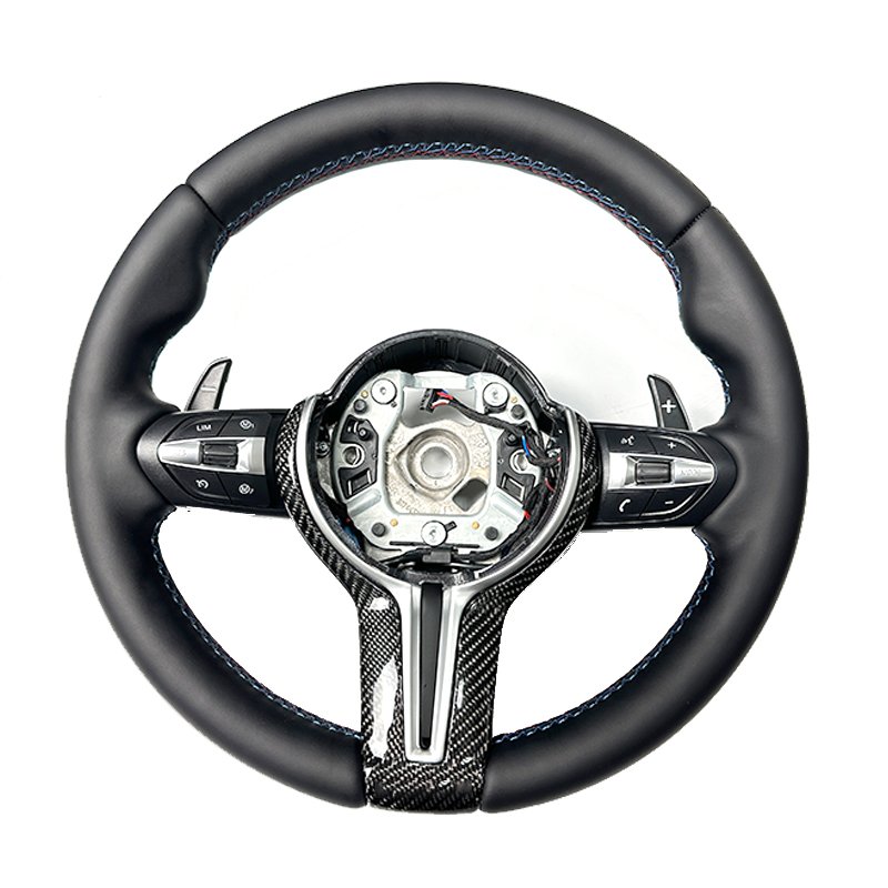 F30 F32 F10 F20 F07 F01 E46 E60 E90 M3 M4 M5 M7 Leather Steering Wheel With Carbon Fiber Cover