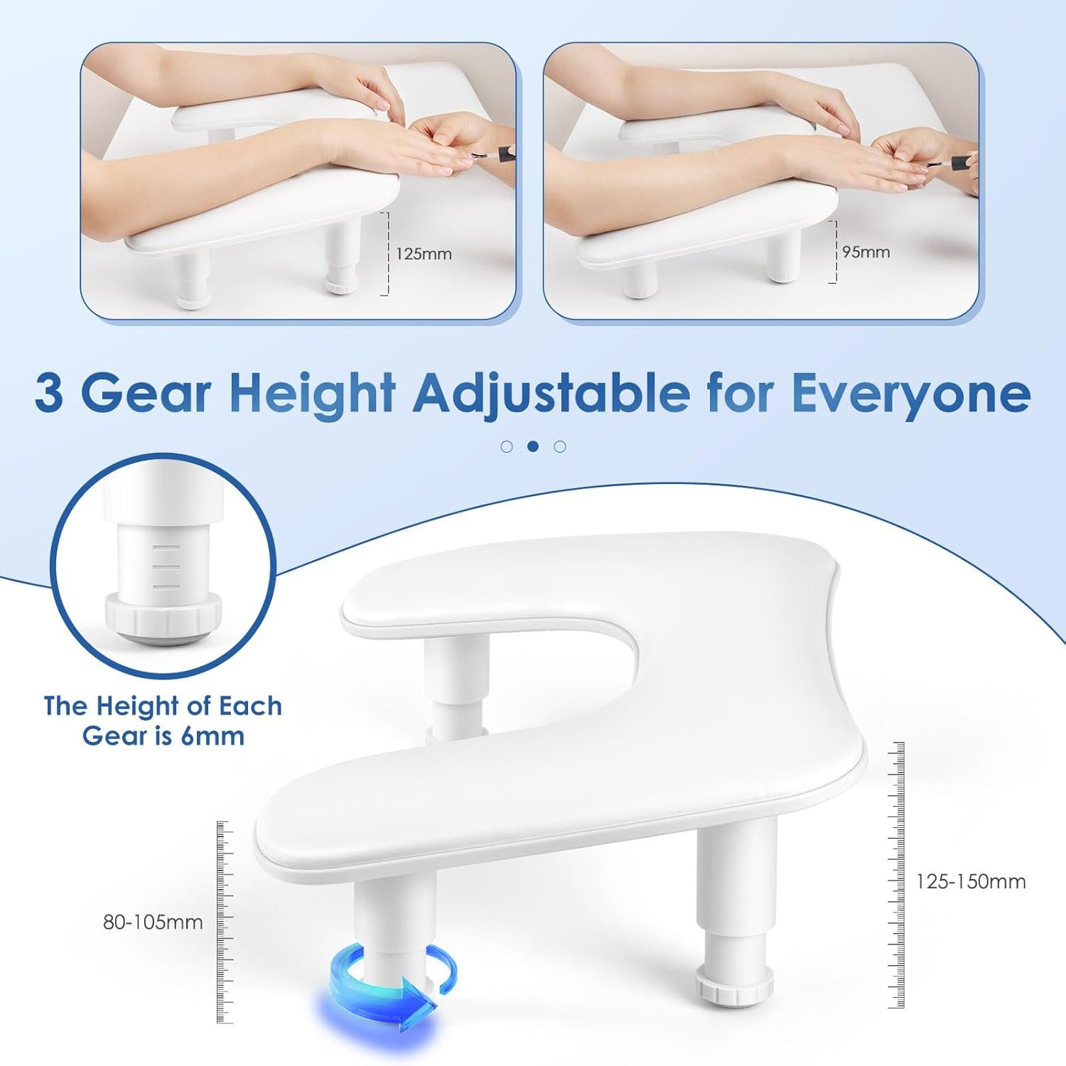 2024 Hot Sale New Design Adjustable Leg Armrest Manicure Arm Rest for Nails Tech Hand Stand Rest for Manicurists