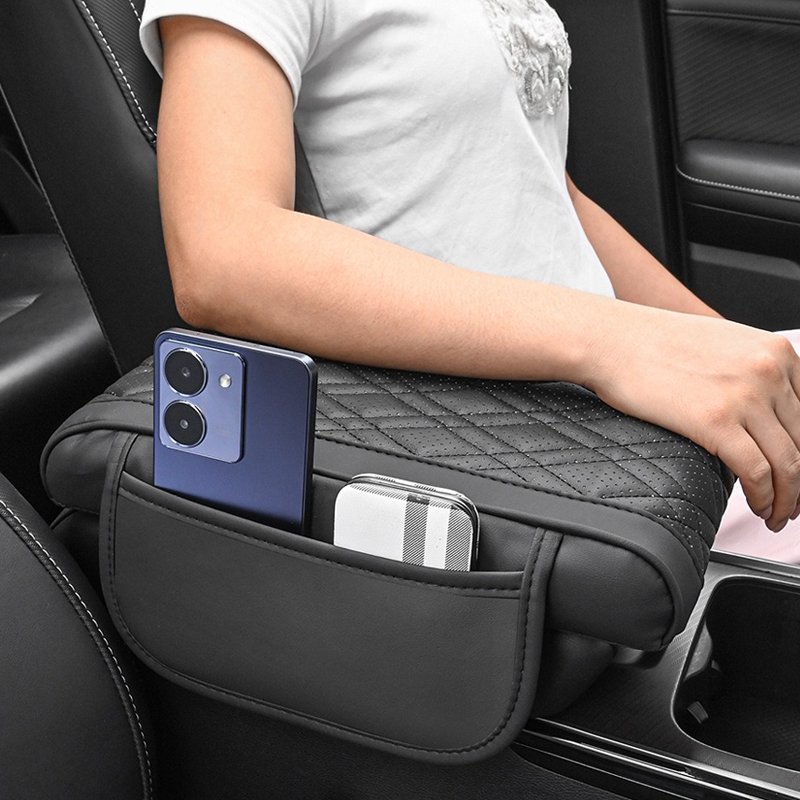 Car Arm Rest Pad Center Console Auto Armrest Box Protection Cover Elbow Rest Protector Cushion with Side Storage Pocket