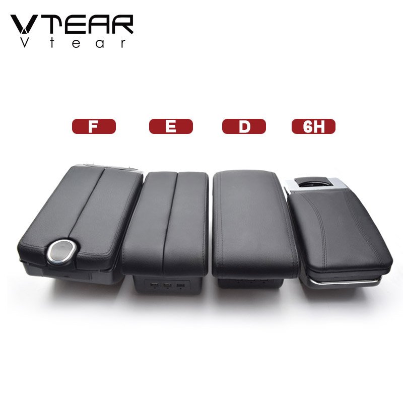 Vtear for Ford Focus MK3 Accessories Car Armrest ABS Arm Rest Leather Storage Box USB Decoration Car-styling Interior Parts 2017