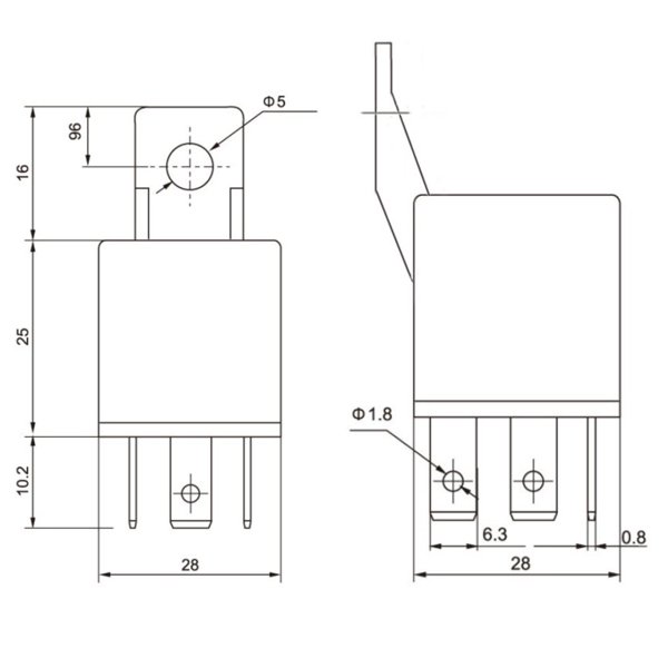 Automotive Relay Form Switching SPDT 12v 50a 5 Terminals Auto Relay