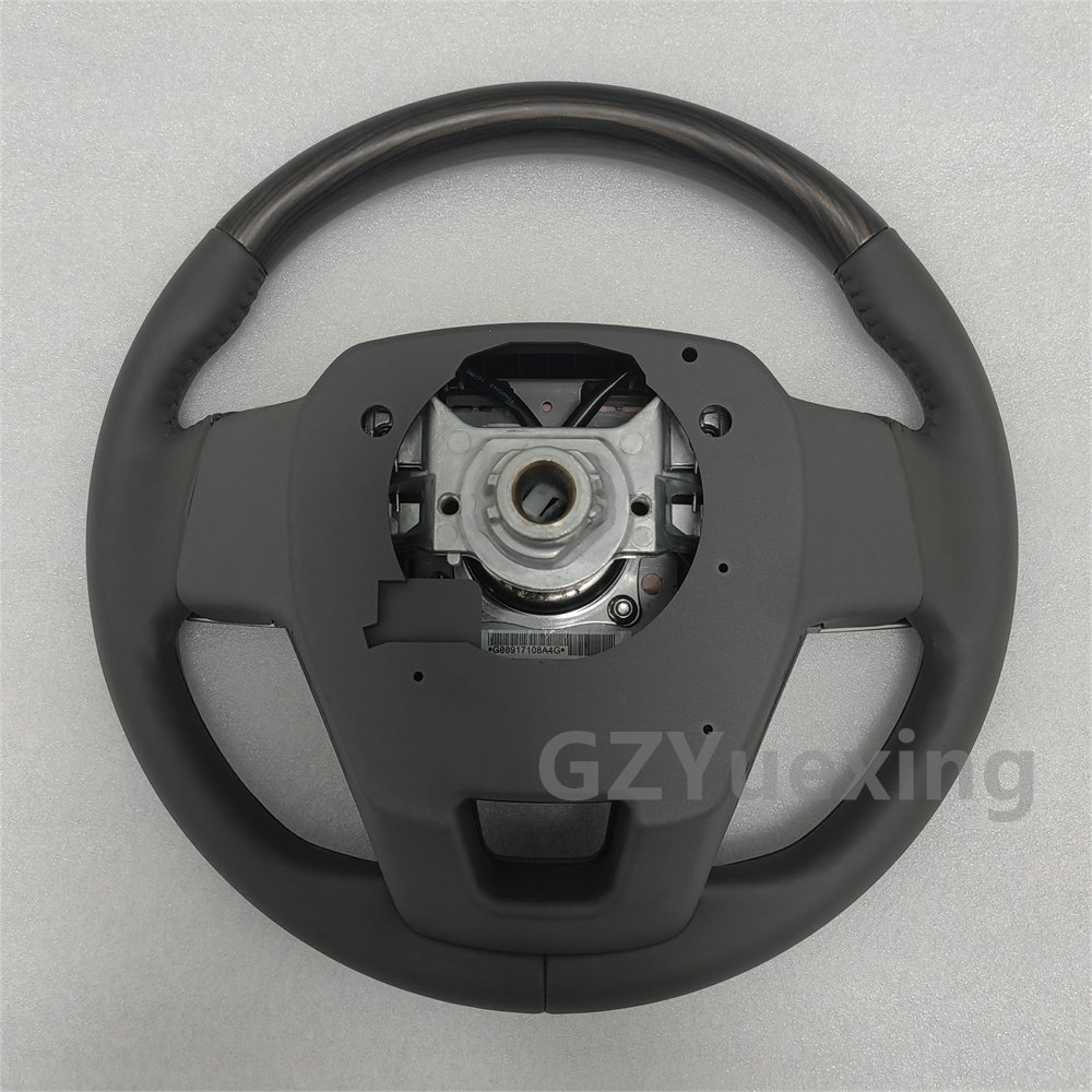 Gray Leather Peach Wood Grain Steering Wheel Fit for Toyota LC300 Steering Wheel