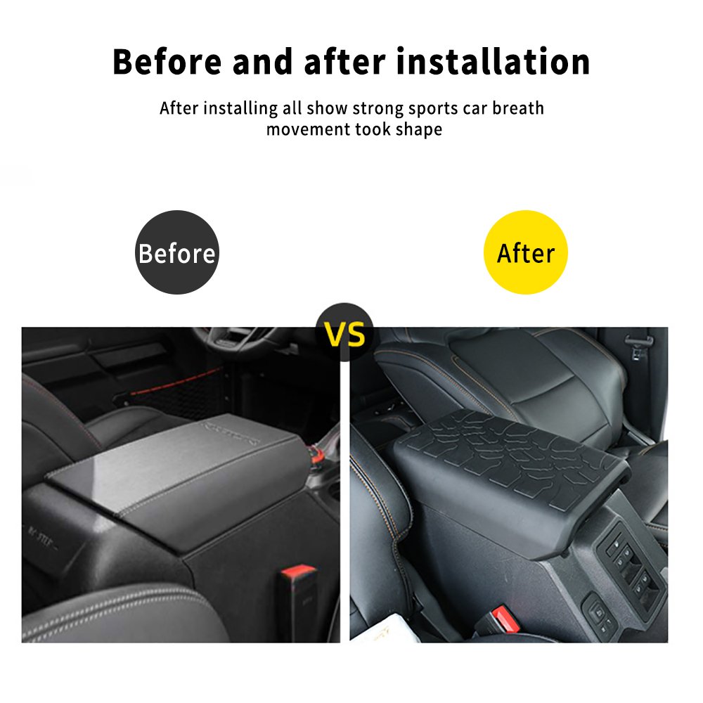 Waterproof Console Cover Seat Box Cover Protector TPE Car Pad Car Armrest Box Cover for Ford Bronco