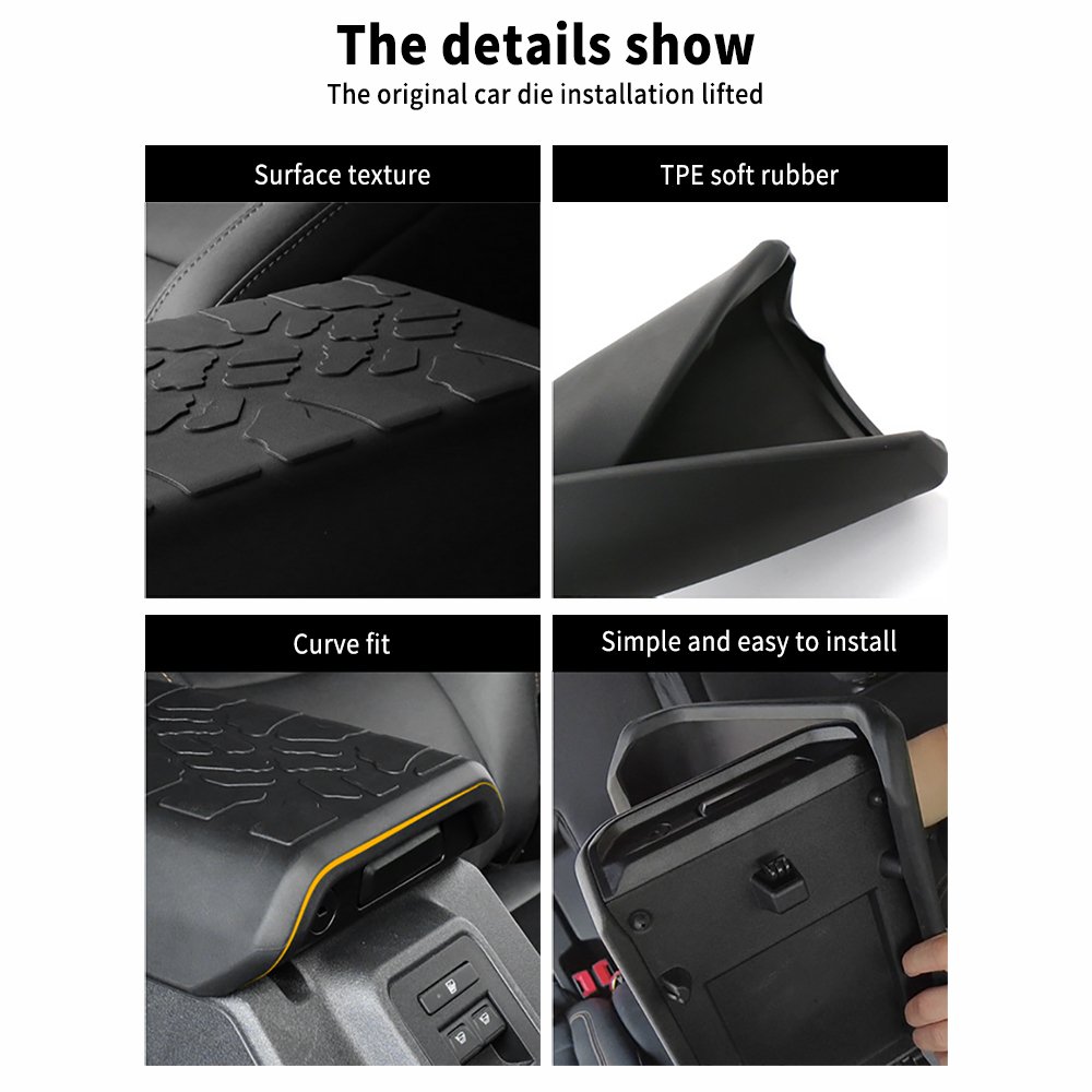 Waterproof Console Cover Seat Box Cover Protector TPE Car Pad Car Armrest Box Cover for Ford Bronco