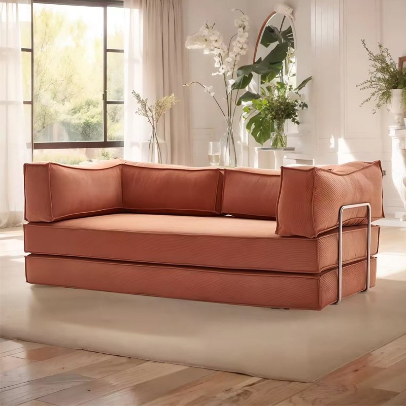 Custom Compressed Vacuum Foam Sofa Set Folding Sofa Bed Sleeper Modular Sectional Living Room Sofas with Removable Back Armrest