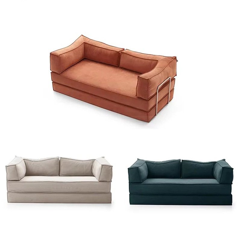 Custom Compressed Vacuum Foam Sofa Set Folding Sofa Bed Sleeper Modular Sectional Living Room Sofas with Removable Back Armrest
