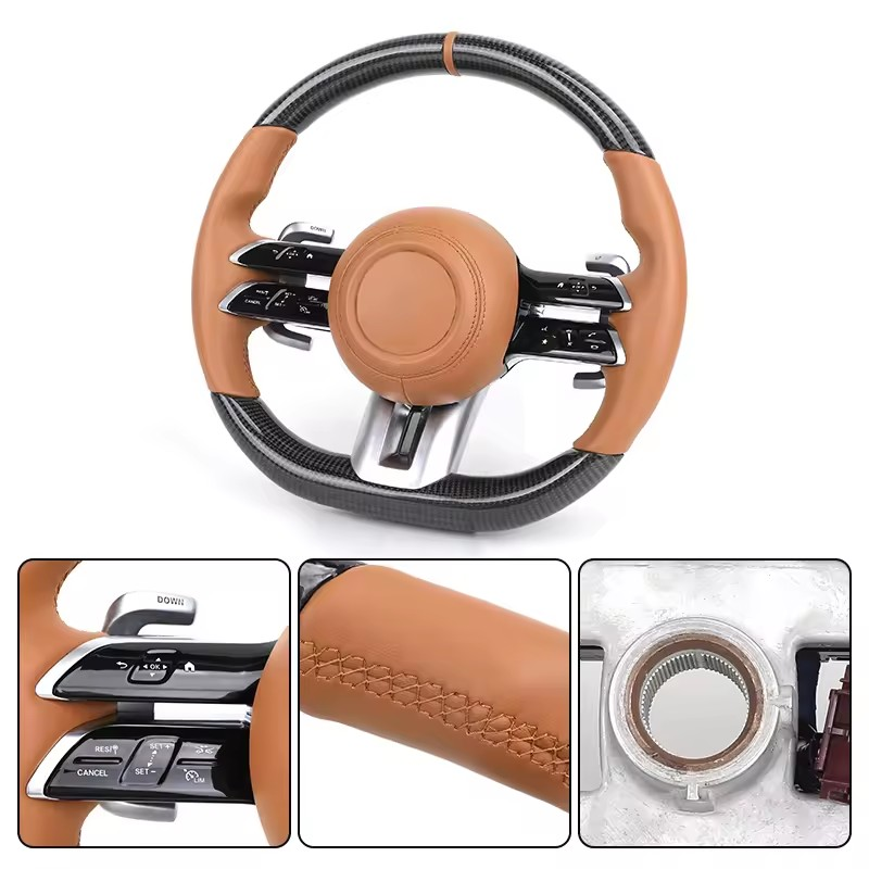 Custom Upgrade Leather Carbon Fiber DCT Steering Wheel for Mercedes Benz AMG GT W204 W205 W213 W212 W220 W221 W222 Gle 63 C63