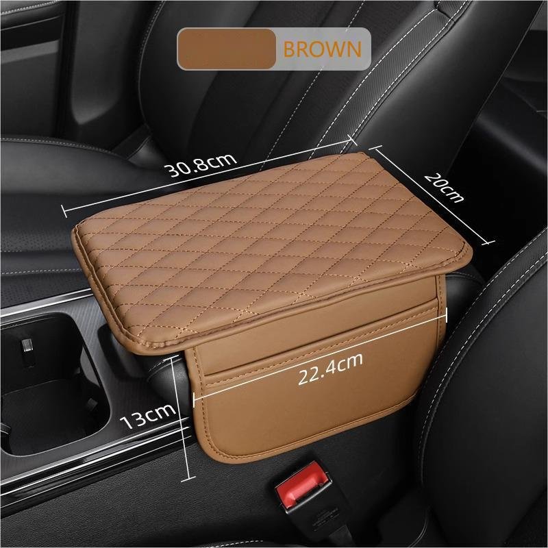 2024 New Product PU Leather Breathable Center Console Car Armrest Cover Universal Car Armrest Storage Box