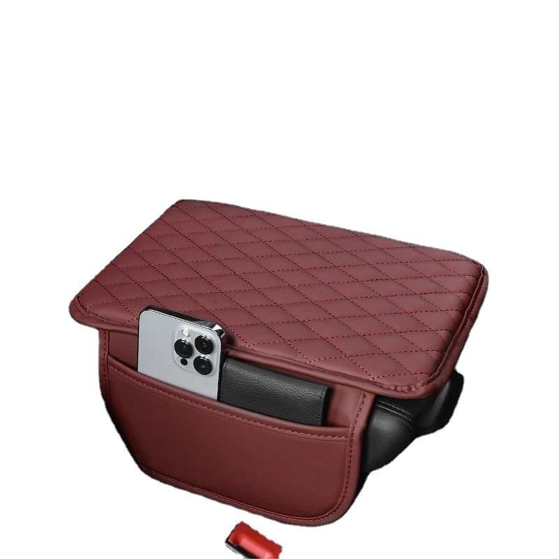 2024 New Product PU Leather Breathable Center Console Car Armrest Cover Universal Car Armrest Storage Box