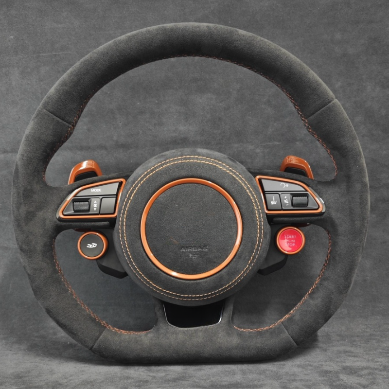 Customize S-Line with start button Alcantara leather Steering Wheel For Audi R8 TTRS C6 C7 S7 S4 A4 B8 RS3 S5 B9 A6 C8 A3 2018
