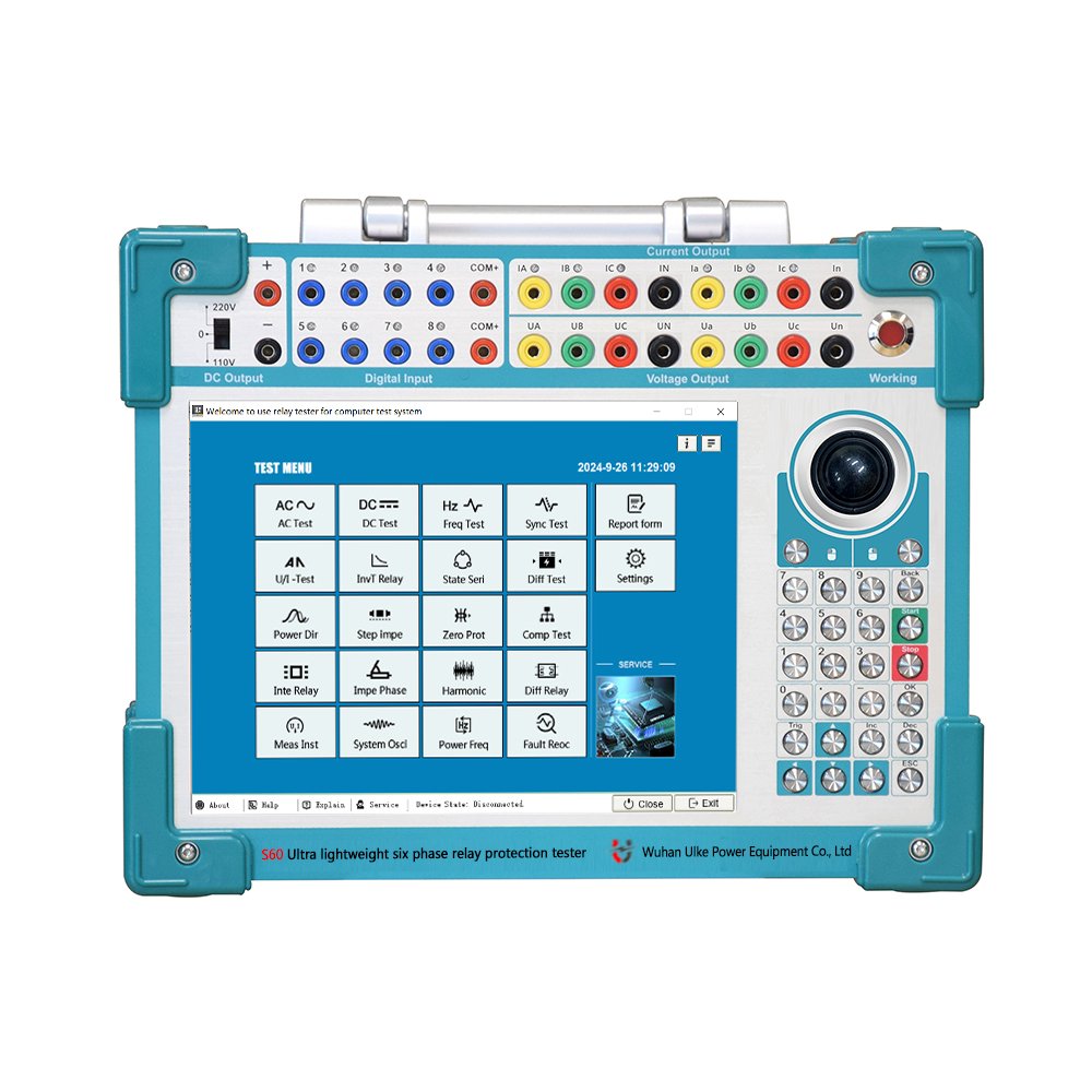ULKE-S60H High Performance Secondary Current Injector Test Kit Relay Testing Portable 6 Phase Relay Protection Tester
