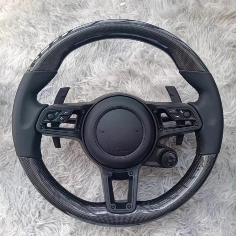 Customized Carbon Fiber Leather Car Steering Wheel For Porsche Panamera Macan Cayenne 918 911 718 970 971 958 Car Accessories