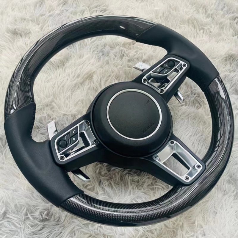 Customized Carbon Fiber Leather Car Steering Wheel For Porsche Panamera Macan Cayenne 918 911 718 970 971 958 Car Accessories