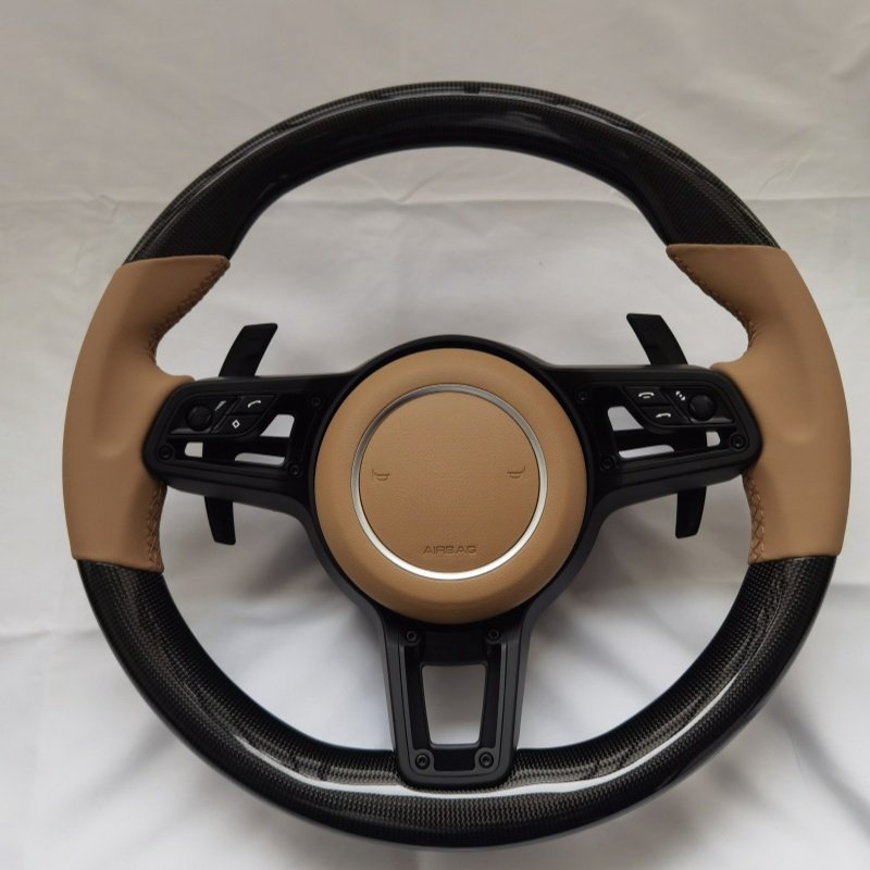 Customized Carbon Fiber Leather Car Steering Wheel For Porsche Panamera Macan Cayenne 918 911 718 970 971 958 Car Accessories
