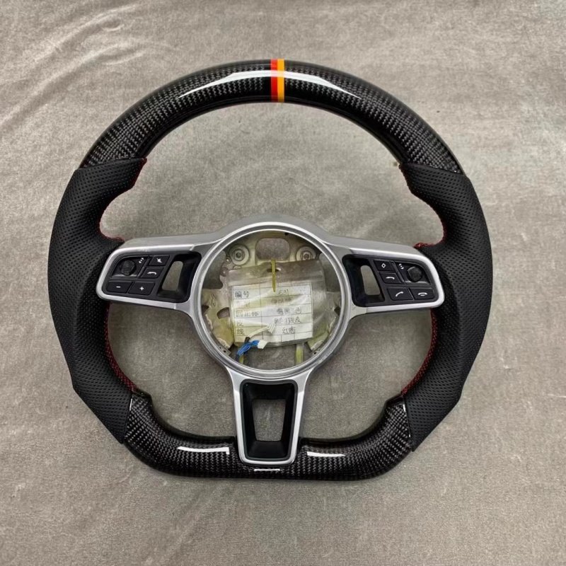 Customized Carbon Fiber Leather Car Steering Wheel For Porsche Panamera Macan Cayenne 918 911 718 970 971 958 Car Accessories