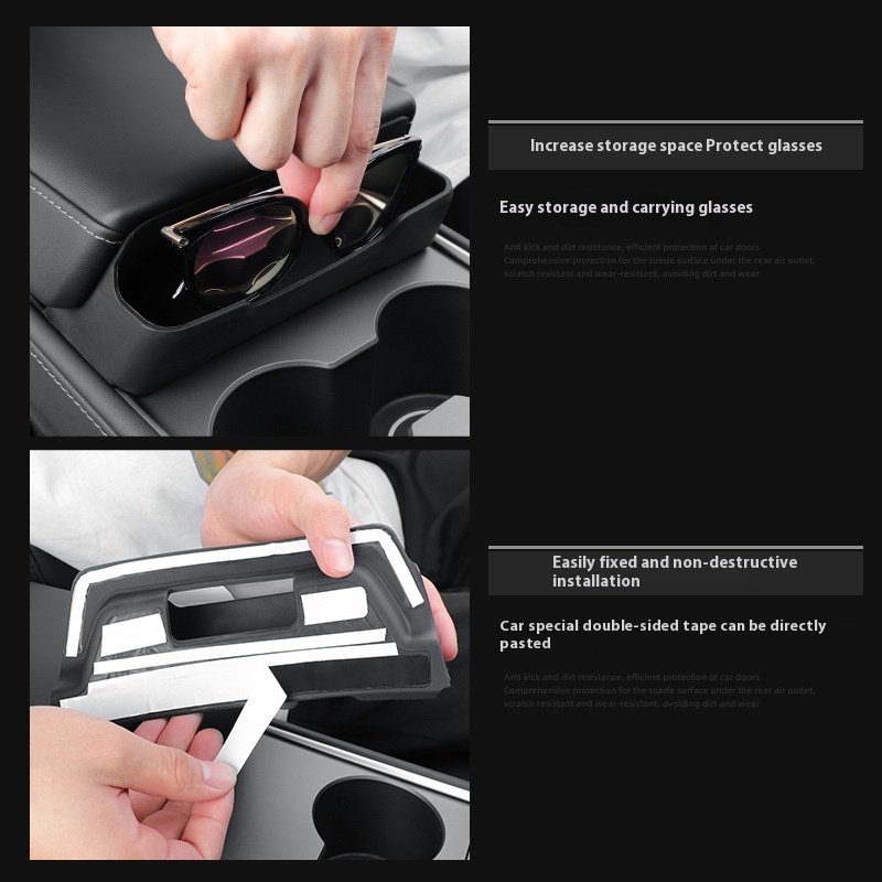 Silicone Armrest Case With Glasses Tray and Mobile Phone Storage Box Central Control Car Accessories for Tesla Model Y