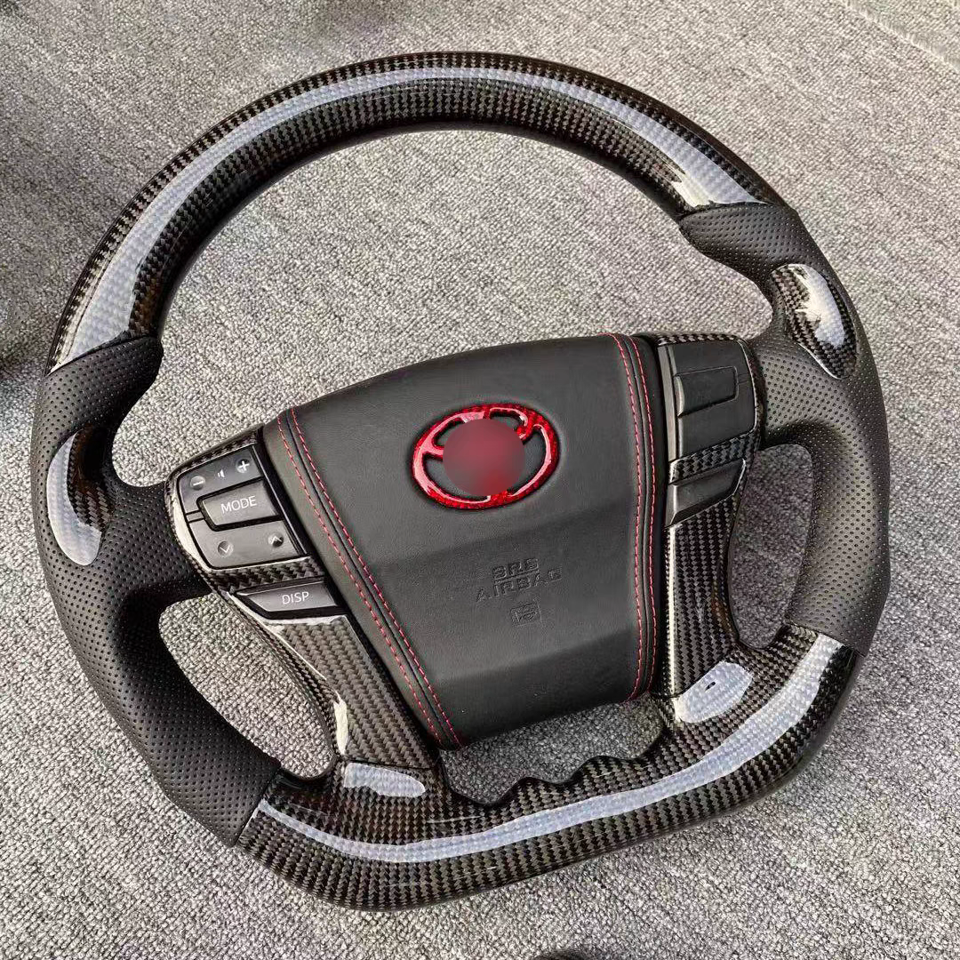 High Quality D-Shape Alcantara Leather Steering Wheel Carbon Fiber Modification for Toyota REIZ 2010-2013 Cars