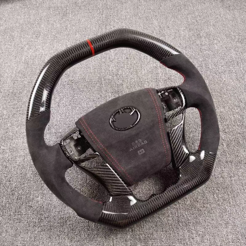 High Quality D-Shape Alcantara Leather Steering Wheel Carbon Fiber Modification for Toyota REIZ 2010-2013 Cars