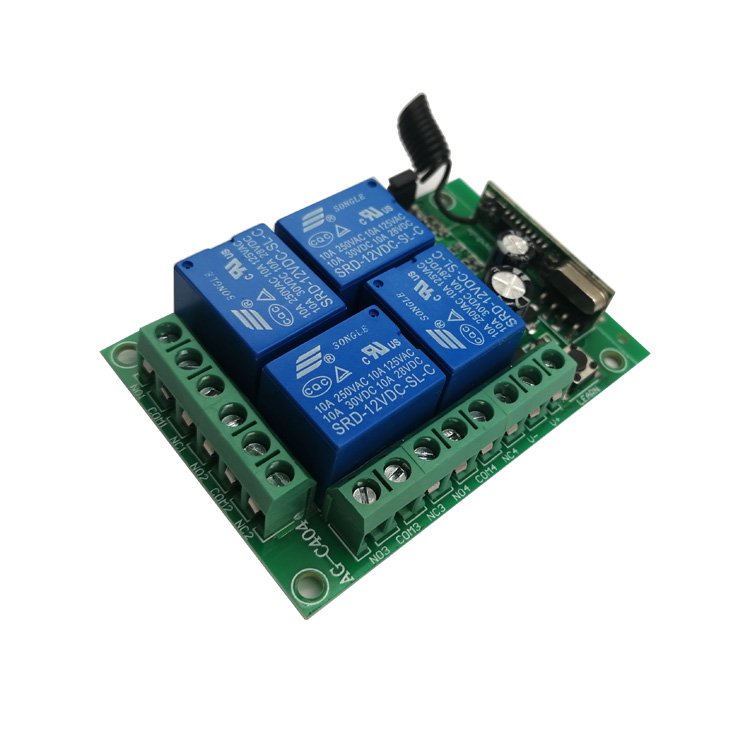 Universal Wireless Remote Control Switch DC 12V 4CH Relay Receiver Module With 4 Channel RF Remote 433 Mhz Transmitter
