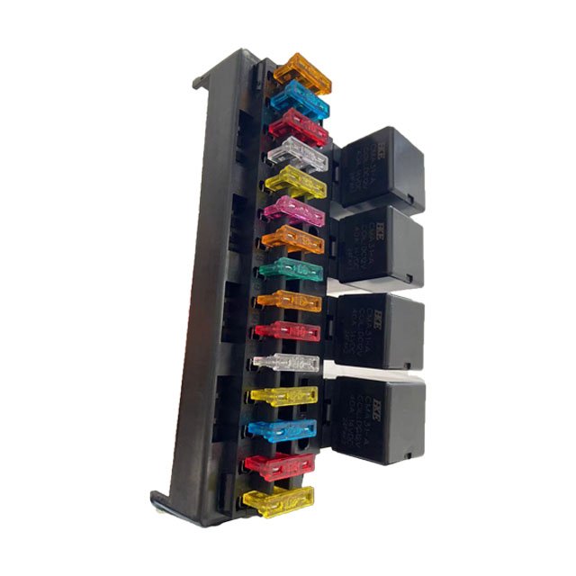 15 Way Waterproof ATC/ATO Fuse Holder Block Universal Relay Box With Relay Fuses and Wire for Auto Car Truck Boat