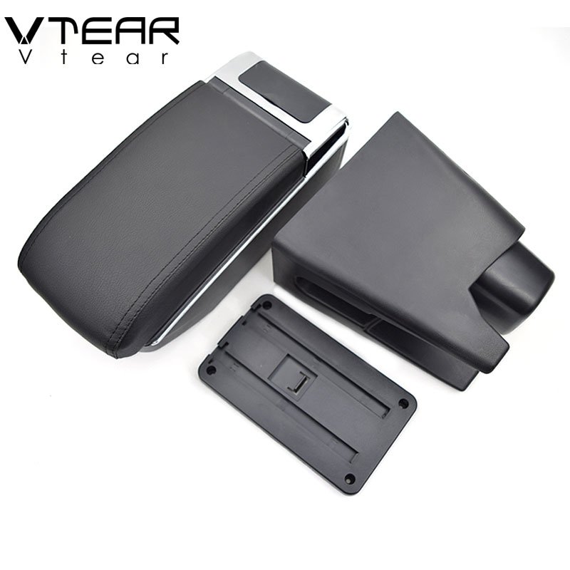Vtear for Citroen C1 Armrest USB Charging Heighten Double Layer Storage Box Central Store Content Arm Rest Car Accessories