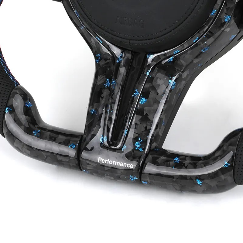 With LED Display Leather Forged Carbon M Sport Steering Wheel for BMW F10 F15 F20 F22 F30 F32 F36 M4 F82 M3 F80 E87 E90 E92 E60