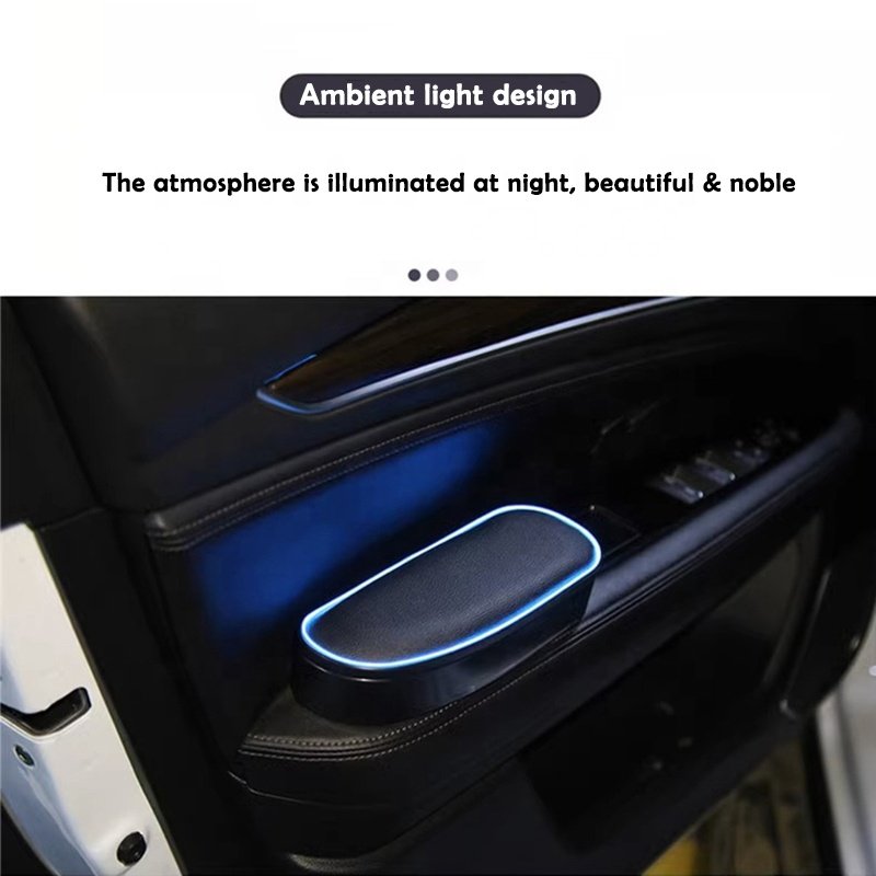 Universal Car Armrest Cushion Lift Storage Box Relieve Driver Height Adjustable Lighted Car Door Armrest Support Left Elbow Pad