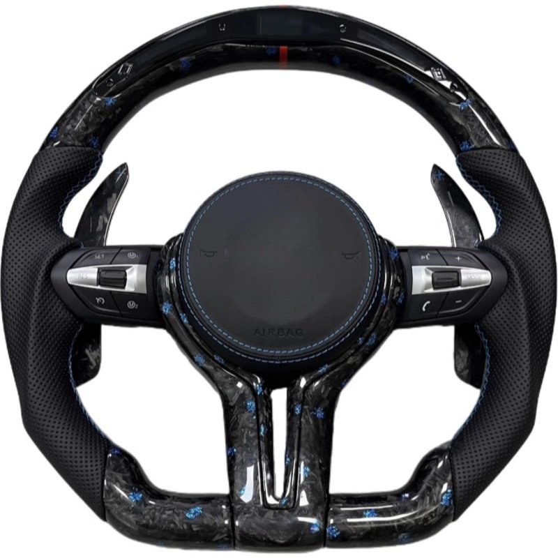 Custom Black Perforated Leather Carbon M Sport Steering Wheel For BMW F10 F30 F31 F32 F20 E92 E60 X6 E71 X5 E70 M3 M4 M5 M6