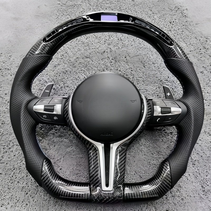 Custom Black Perforated Leather Carbon M Sport Steering Wheel For BMW F10 F30 F31 F32 F20 E92 E60 X6 E71 X5 E70 M3 M4 M5 M6