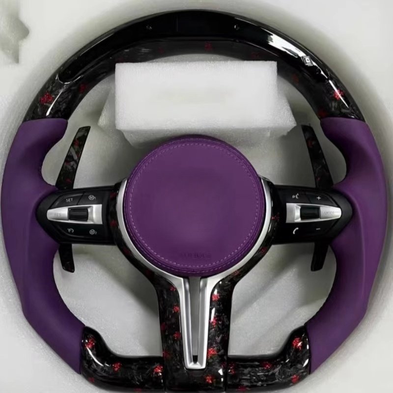 Custom Black Perforated Leather Carbon M Sport Steering Wheel For BMW F10 F30 F31 F32 F20 E92 E60 X6 E71 X5 E70 M3 M4 M5 M6