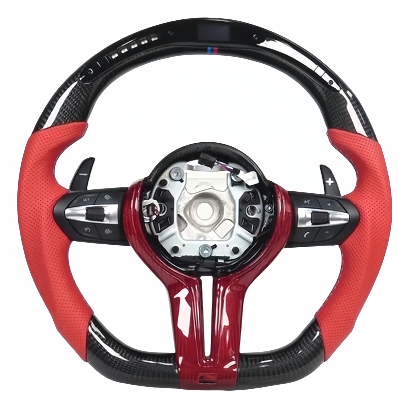 Custom Black Perforated Leather Carbon M Sport Steering Wheel For BMW F10 F30 F31 F32 F20 E92 E60 X6 E71 X5 E70 M3 M4 M5 M6