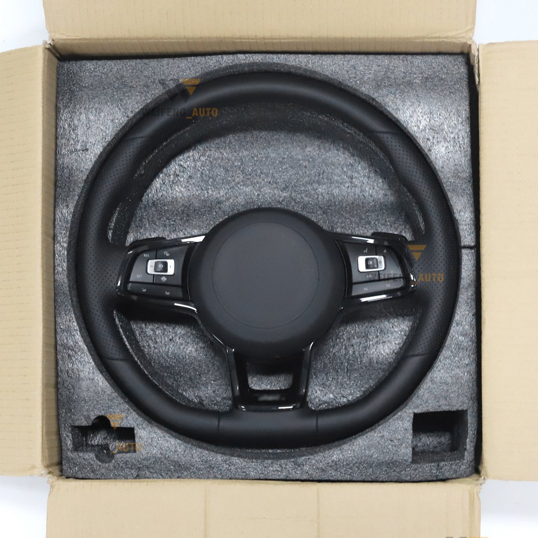 Full Leather Car Steering Wheel with Paddle Shifter for VW Golf 6 7 MK6 7 Jetta Touareg Passat Phaeton Tiguan Magotan Polo