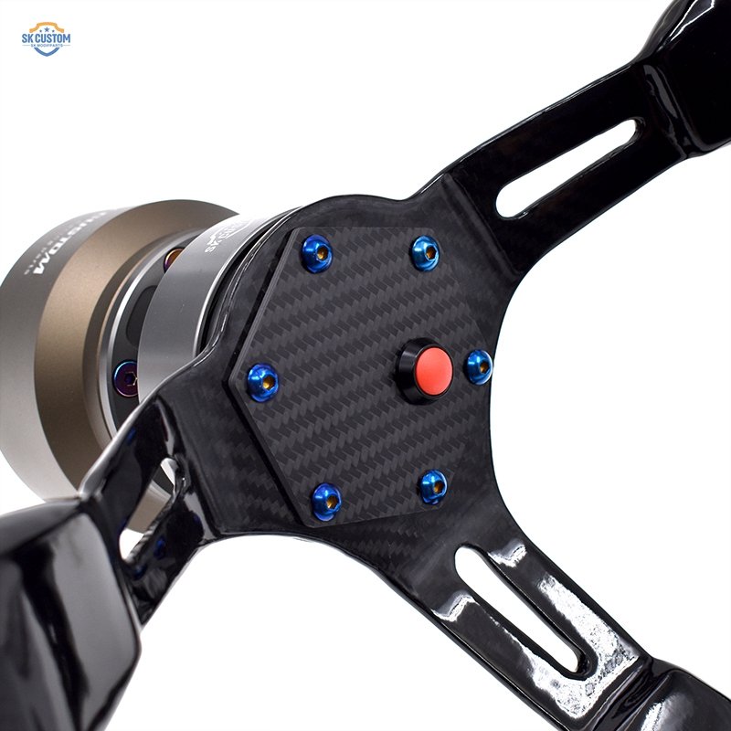 Universal Racing 70mm 75mm Steering Wheel Horn Button 6 Hole Carbon Fiber Horn Button For Steering Wheel