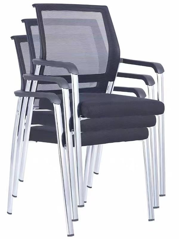 Golden Lion Factory Wholesale Luxury Steel Metal Grey Green Fabric Waiting Room Office Visitor Chair with Arms