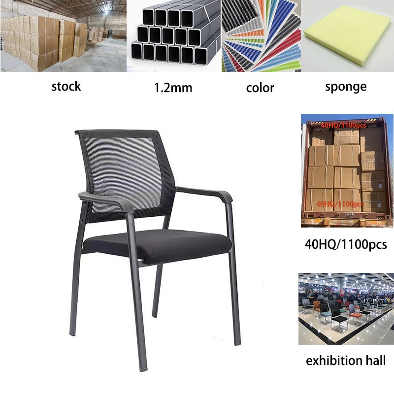 Golden Lion Factory Wholesale Luxury Steel Metal Grey Green Fabric Waiting Room Office Visitor Chair with Arms