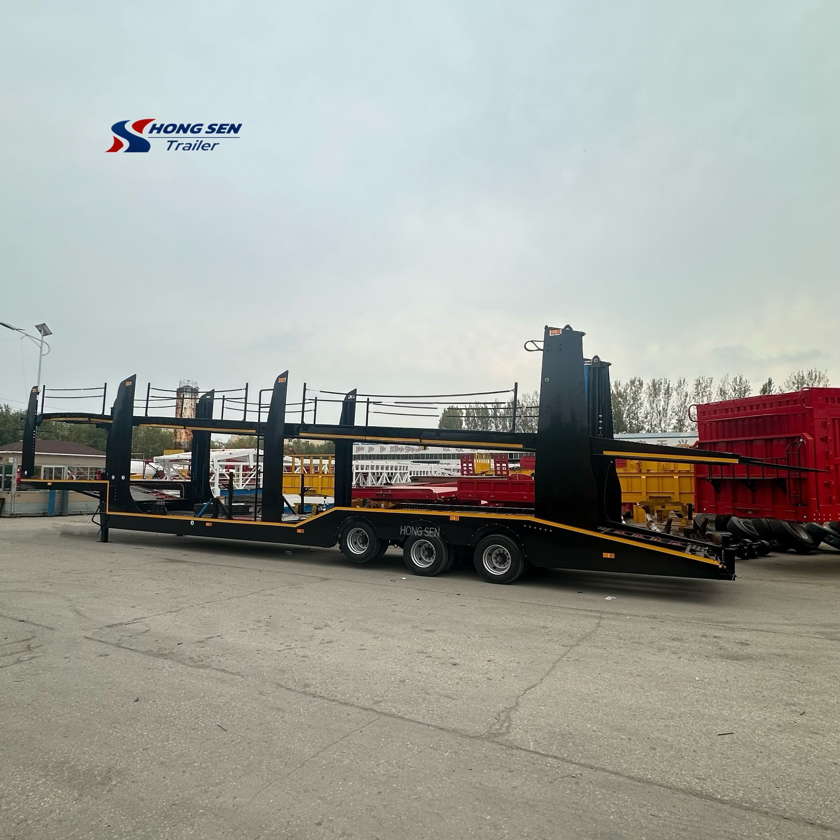 3 Axles Hongsen 17 Merers 6/8/10 Units Steel Semi-Trailer OTTC Certified for Russian Central Asian Markets
