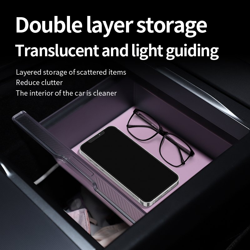 Armrest Console Organizer Compatible With 2024 Tesla Model 3 Durable Center Console Storage Box