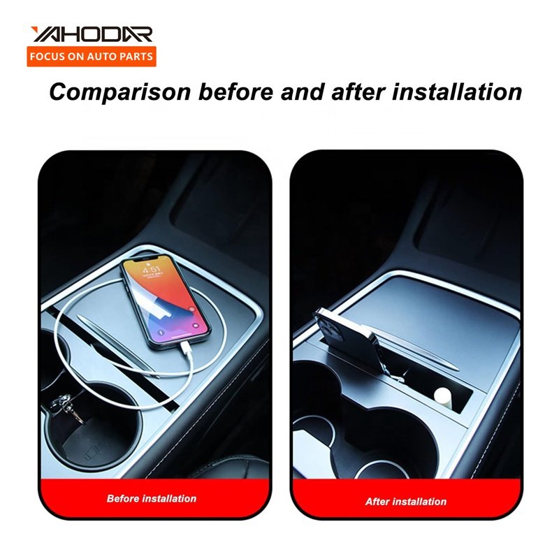 New Model Y Accessories Center Console Armrest Storage Box for Model Y Model 3 Card Key Phone Charging Cable Organizer Box