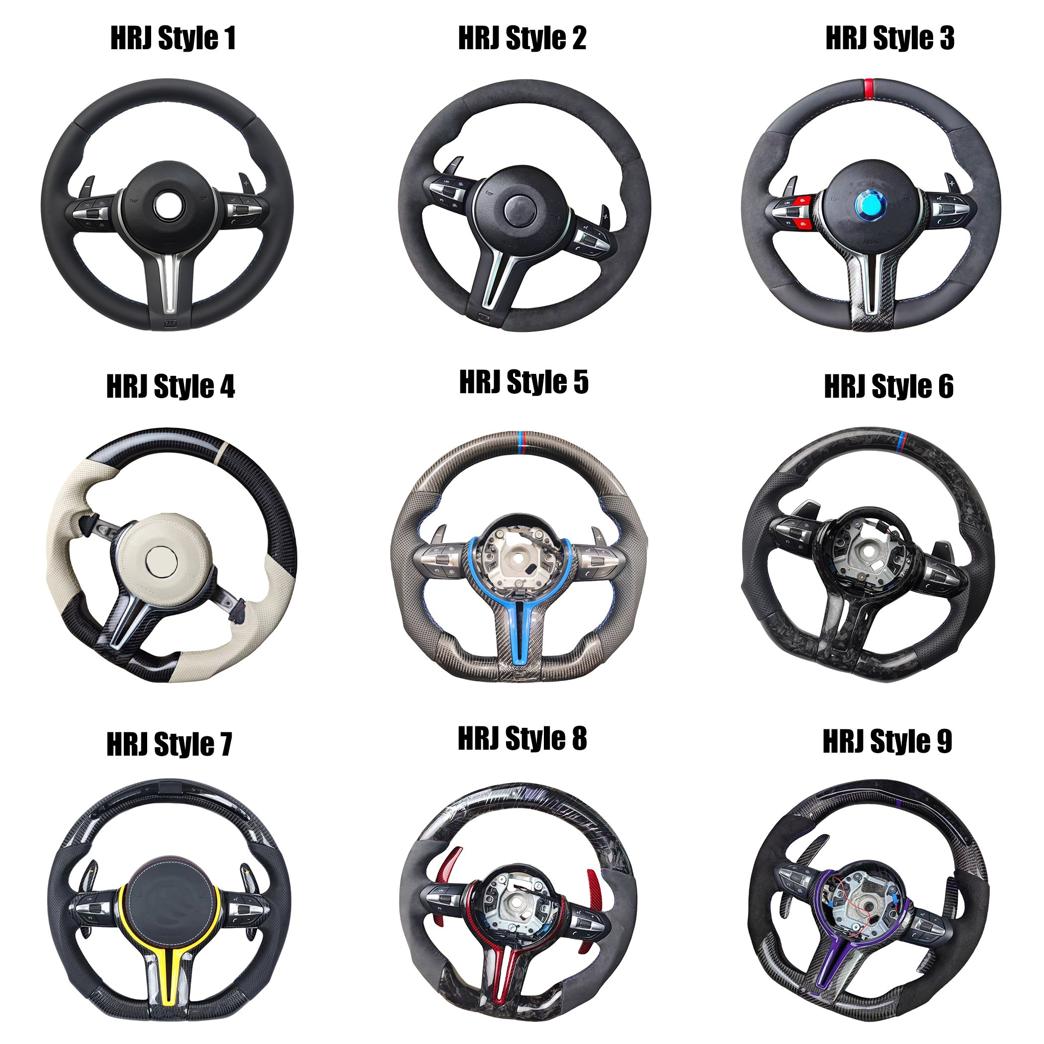M Performance Leather Steering Wheel Fit for BMW F30 F32 F10 F20 F07 F01 E46 E60 E90 M3 M4 M5 M7 LED Carbon Fiber Steering Wheel