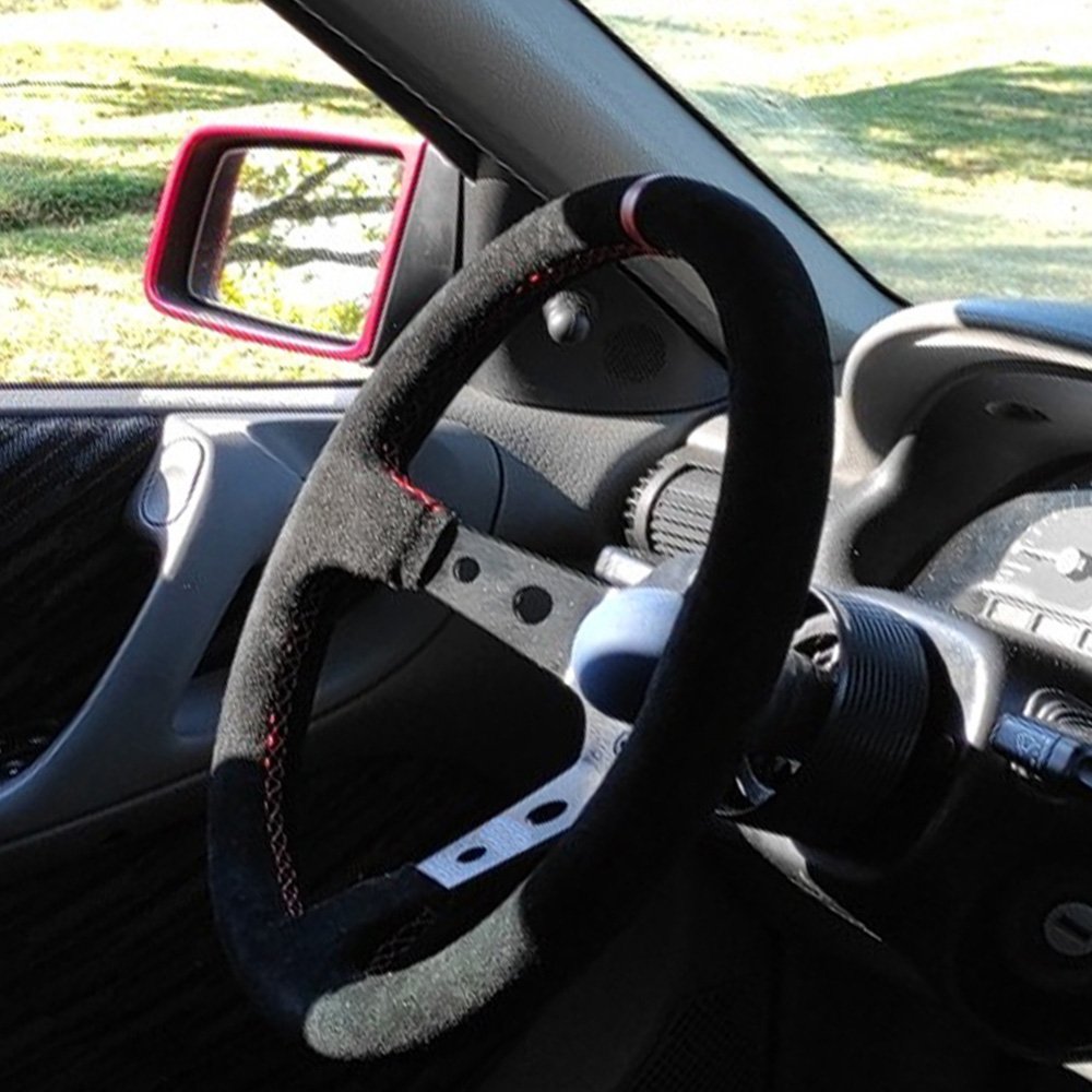 14inch Universal Car Deep Dish Suede Car Steering Wheel Sport Racing Steering Wheels