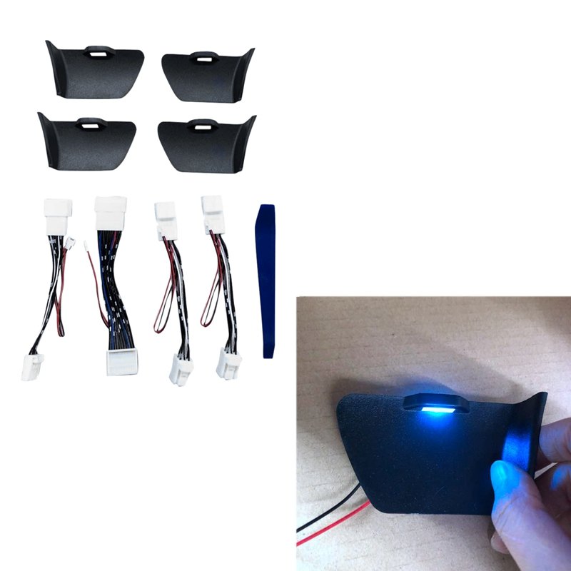 Door Bowl Armrest Atmosphere Light Interior LED Blue Door Bowl Handle Frame Light for Toyota Highlander 2015-2022