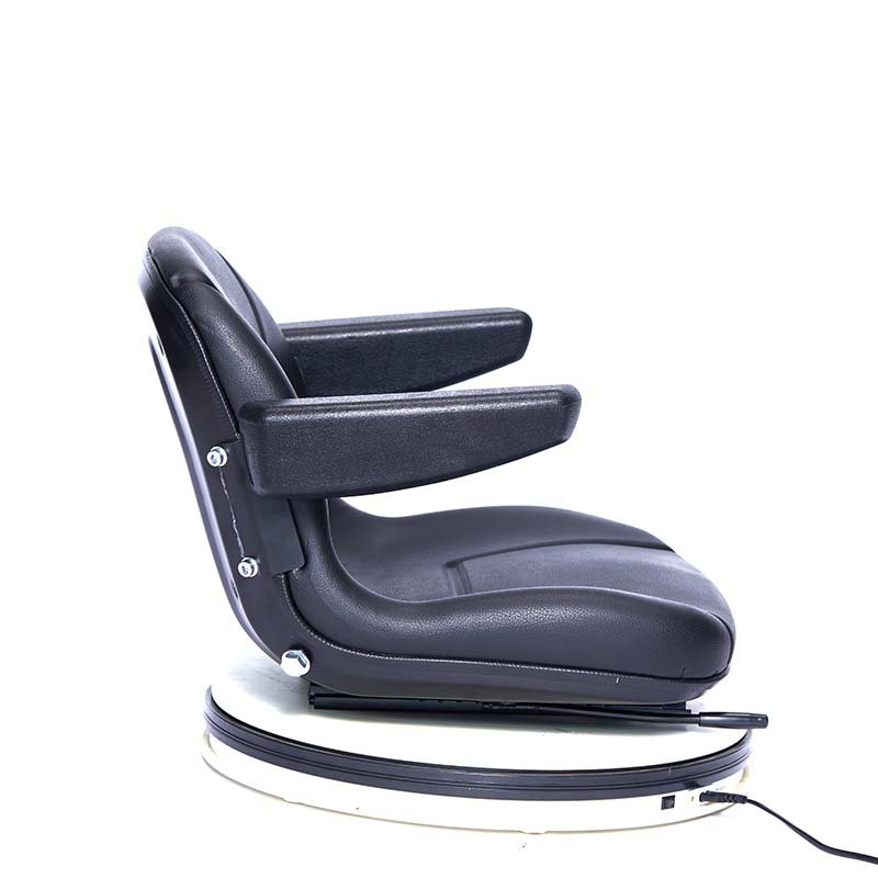 Custom Universal High Back Black PVC Lawn Mower Tractor Seats With Adjustable Armrest Producer